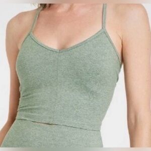 NWT all in motion Green Spaghetti Strap Crop Top